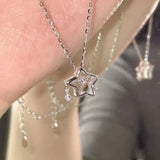 Elegant Metal Wrinkled Flower Pendant Necklace