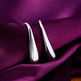 Sterling Silver Water Drop Hoop Earrings