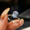 Sophisticated Sterling Silver Oval Cut Engagement Ring - Velvet Haven