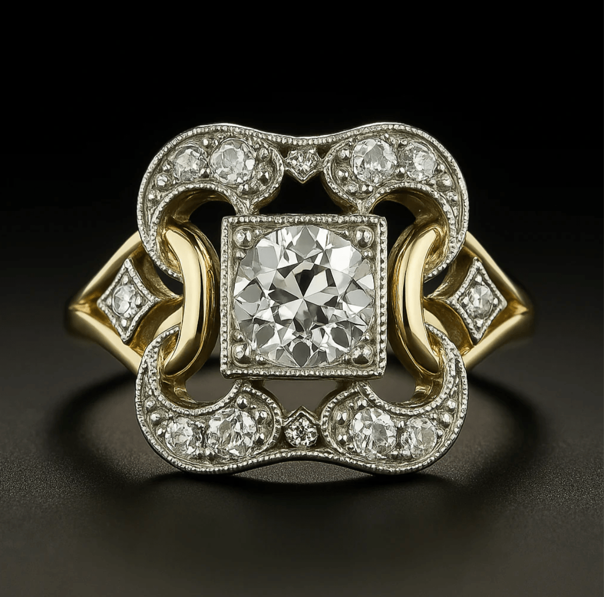 Classic Gold Ring Featuring Vintage Zirconia - Velvet Haven