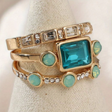 Classic Vintage Crystal Ring Set