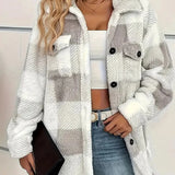 Martine | Stylish Plaid Fleece Jacket