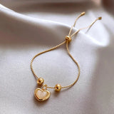 Gold Plated Opal Peach Heart Bracelet