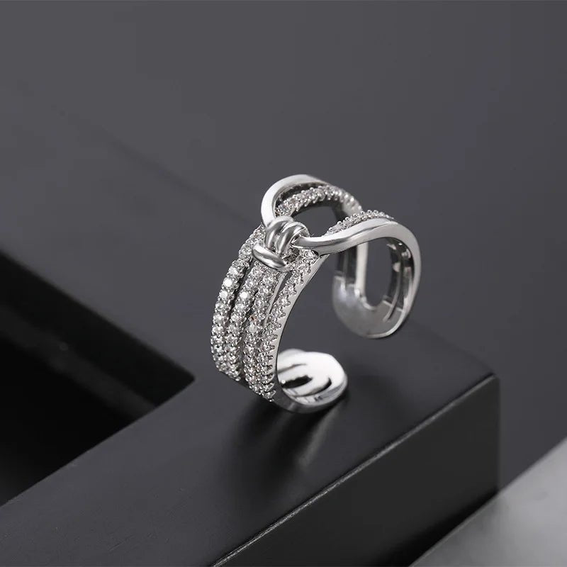 Golden Double Band Chain Ring - Velvet Haven
