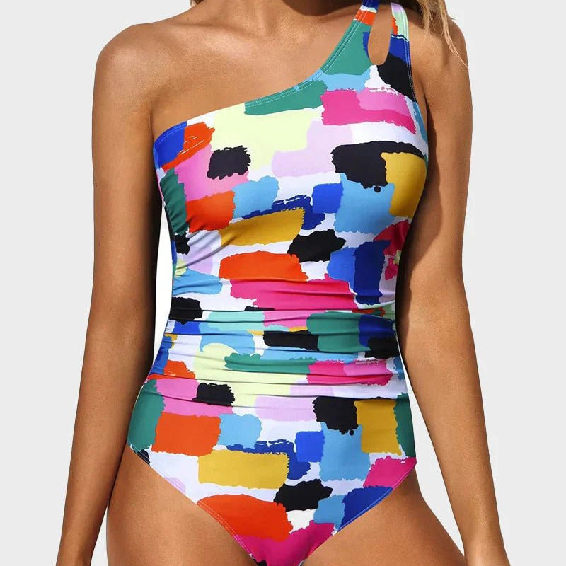 Demi | Flattering One-Shoulder Swimsuit - Velvet Haven