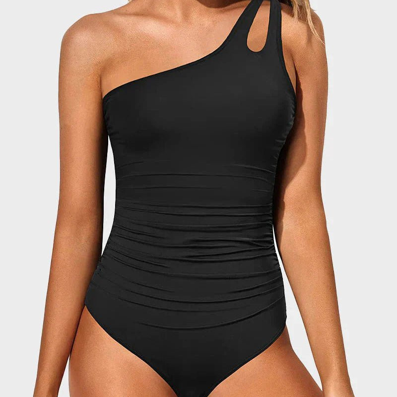 Demi | Flattering One-Shoulder Swimsuit - Velvet Haven