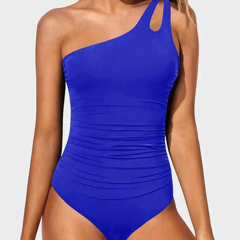 Demi | Flattering One-Shoulder Swimsuit - Velvet Haven