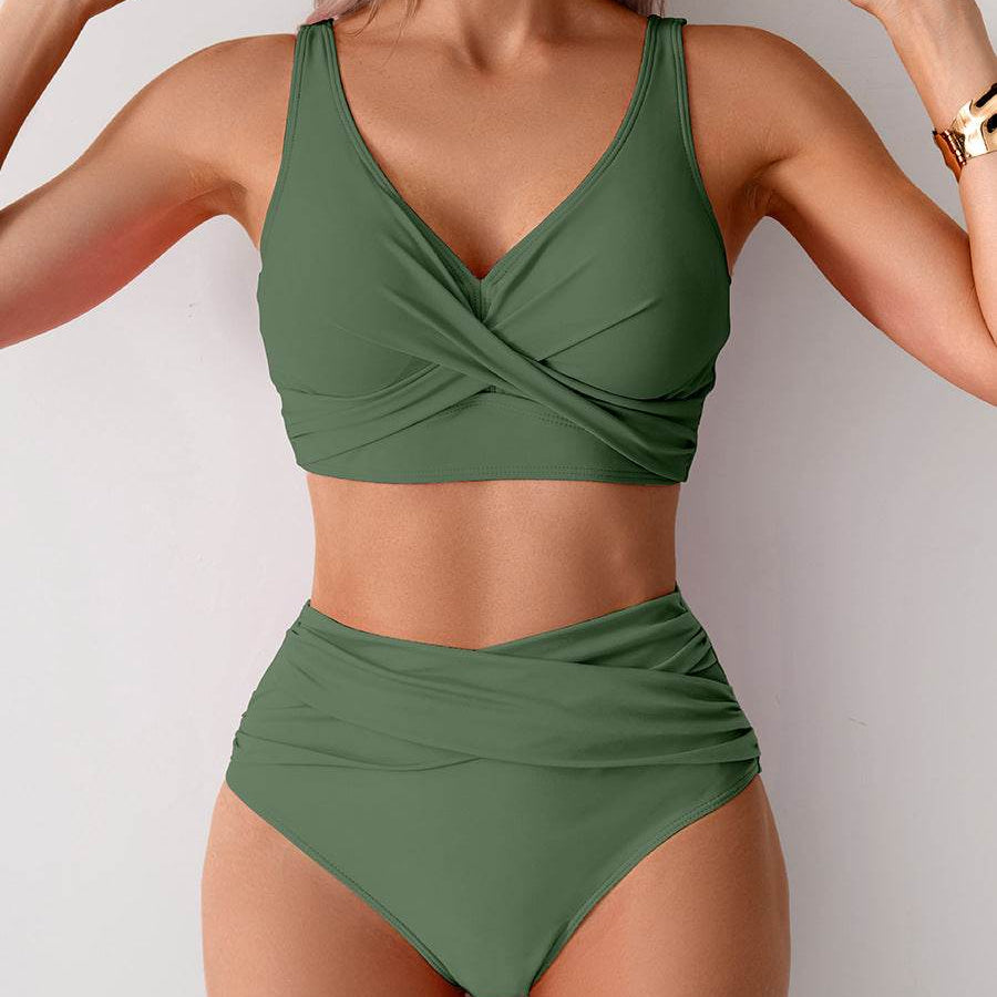 Jasmijn | High-Waisted Twist-Detail Bikini Set - Velvet Haven