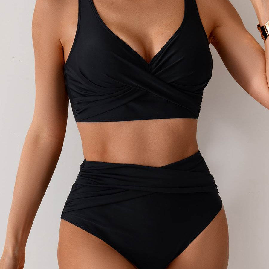 Jasmijn | High-Waisted Twist-Detail Bikini Set - Velvet Haven
