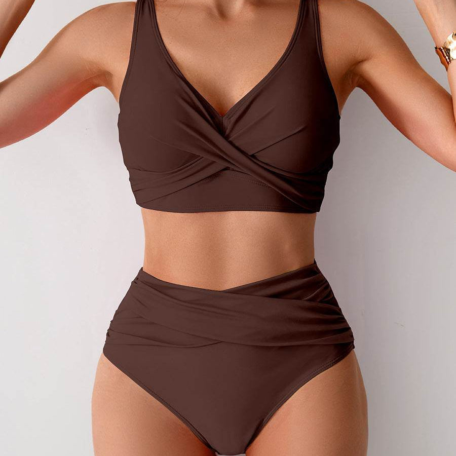 Jasmijn | High-Waisted Twist-Detail Bikini Set - Velvet Haven