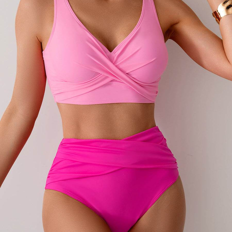 Jasmijn | High-Waisted Twist-Detail Bikini Set - Velvet Haven