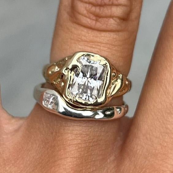 Bright Layer Gold Silver Ring Set - Velvet Haven