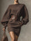 Evelyn | Short Knitted Dress With Structured Belt - Velvet Haven