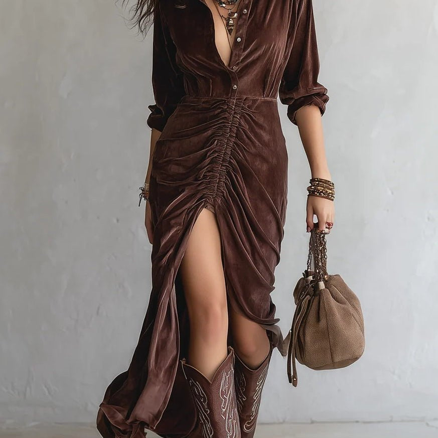 Freya | Vintage Midi Dress - Velvet Haven