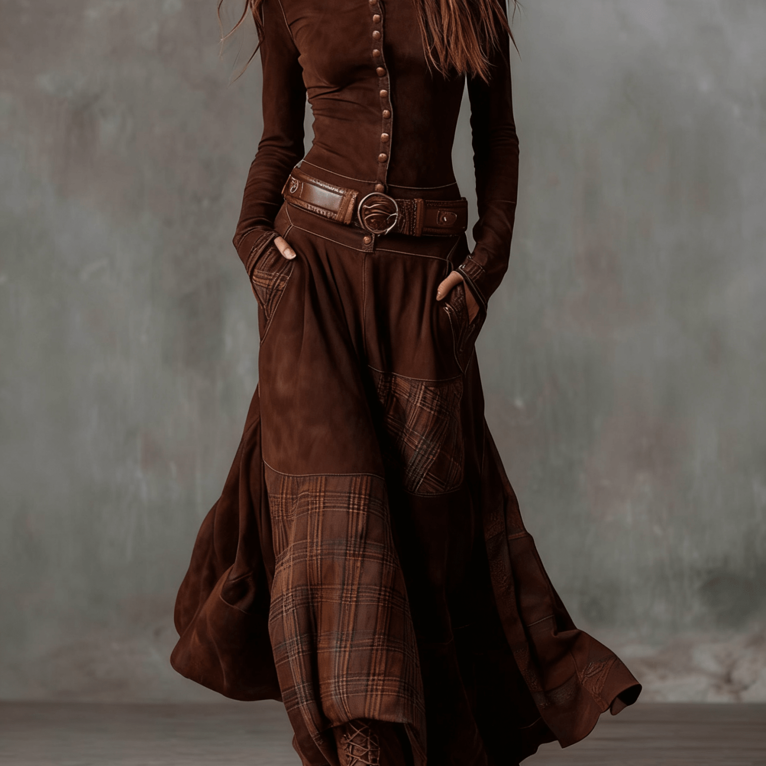 Anna | Suede Maxi Dress - Velvet Haven