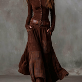 Anna | Suede Maxi Dress