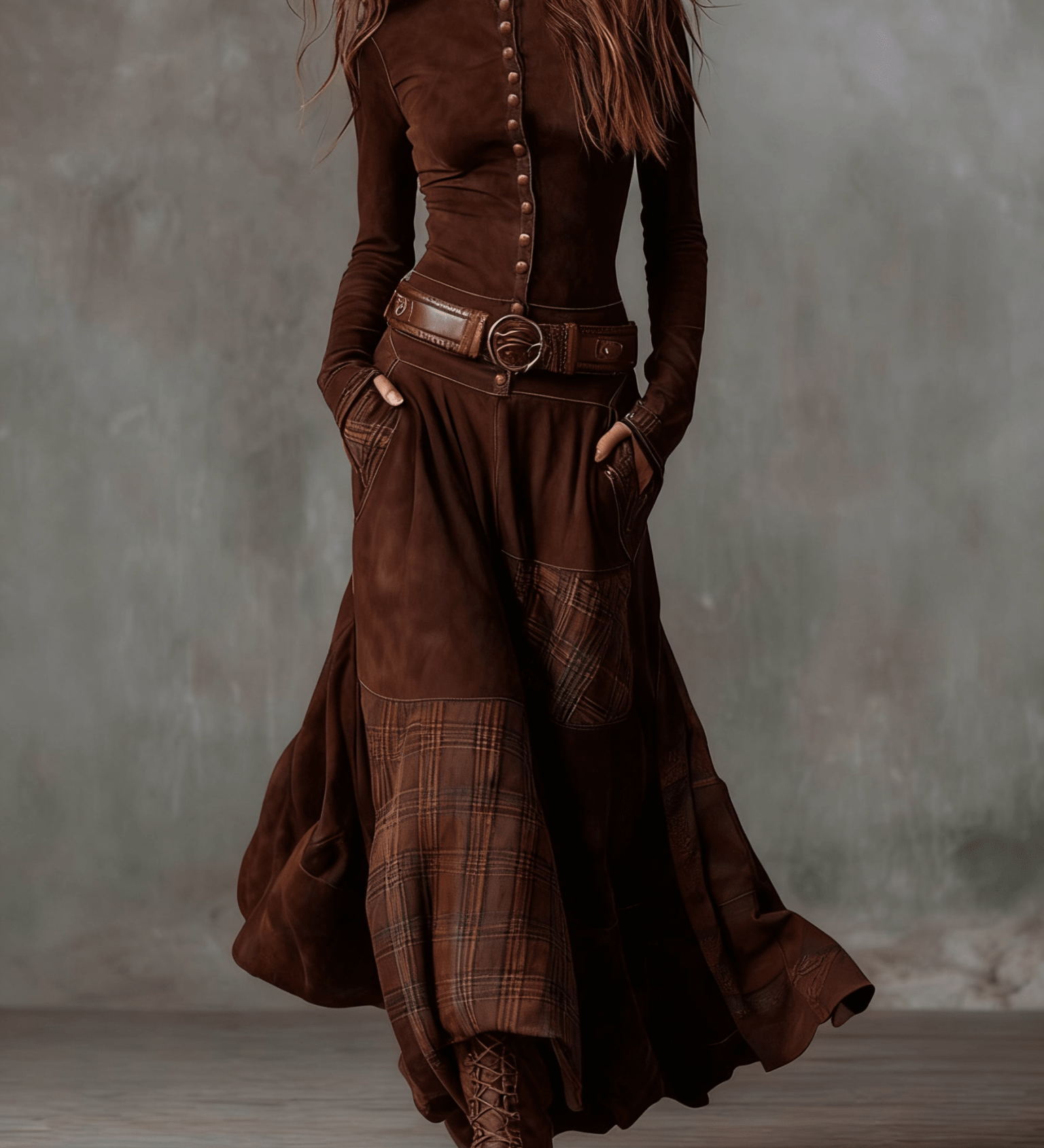 Anna | Suede Maxi Dress - Velvet Haven