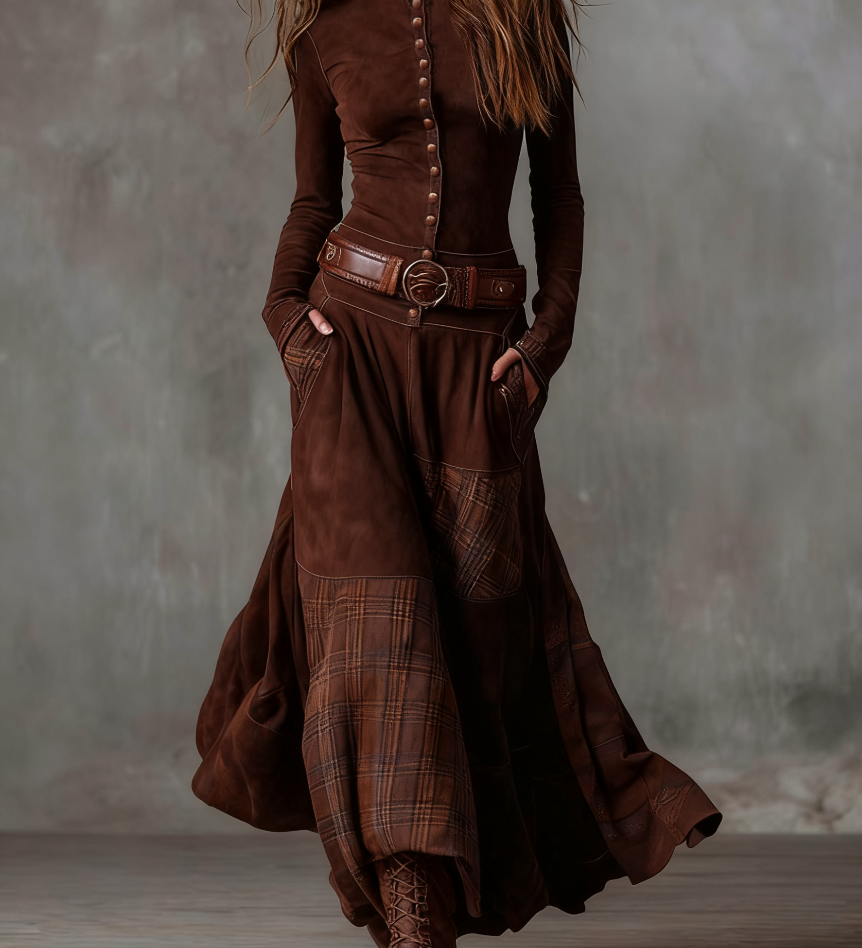 Anna | Suede Maxi Dress