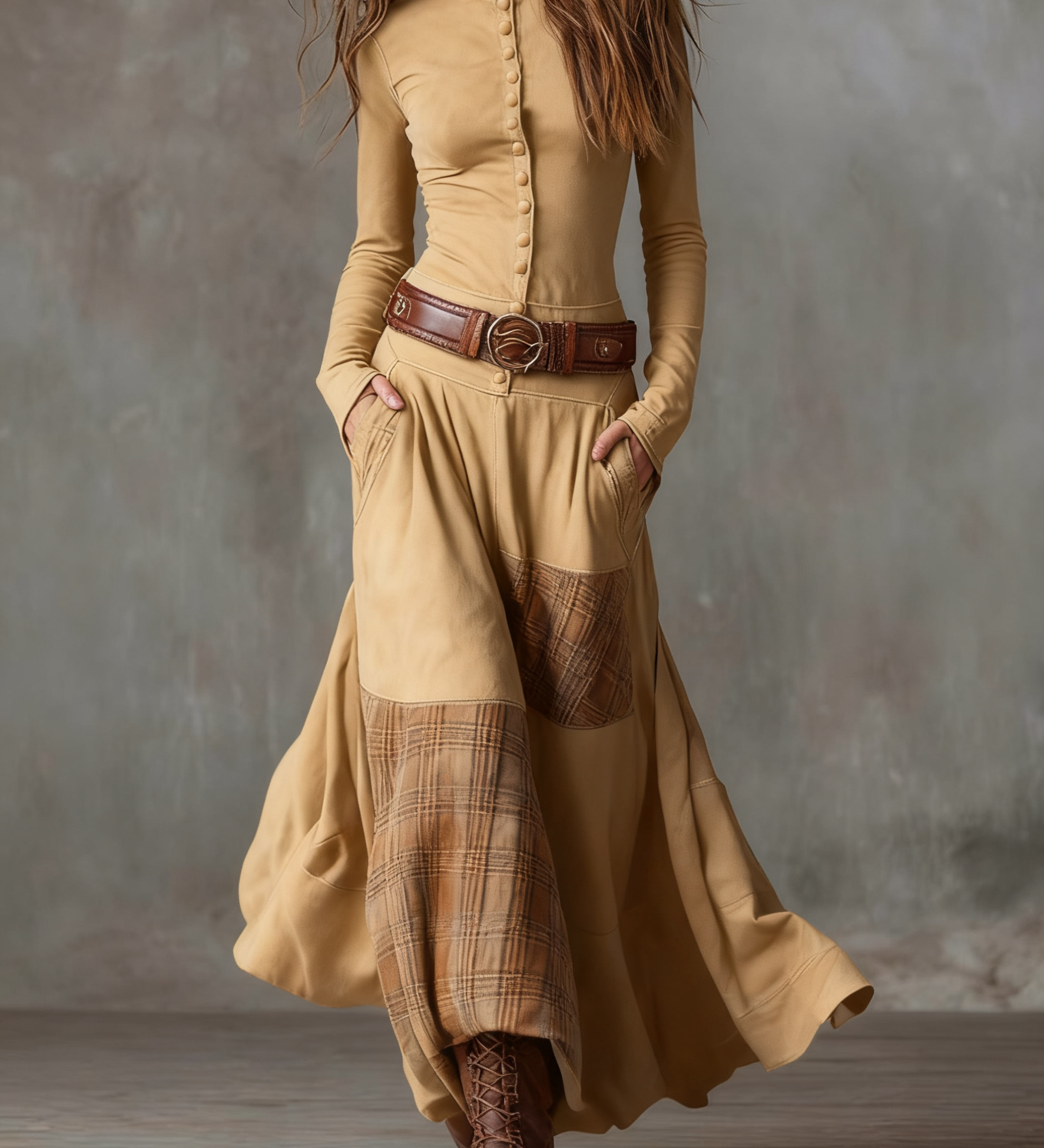Anna | Suede Maxi Dress