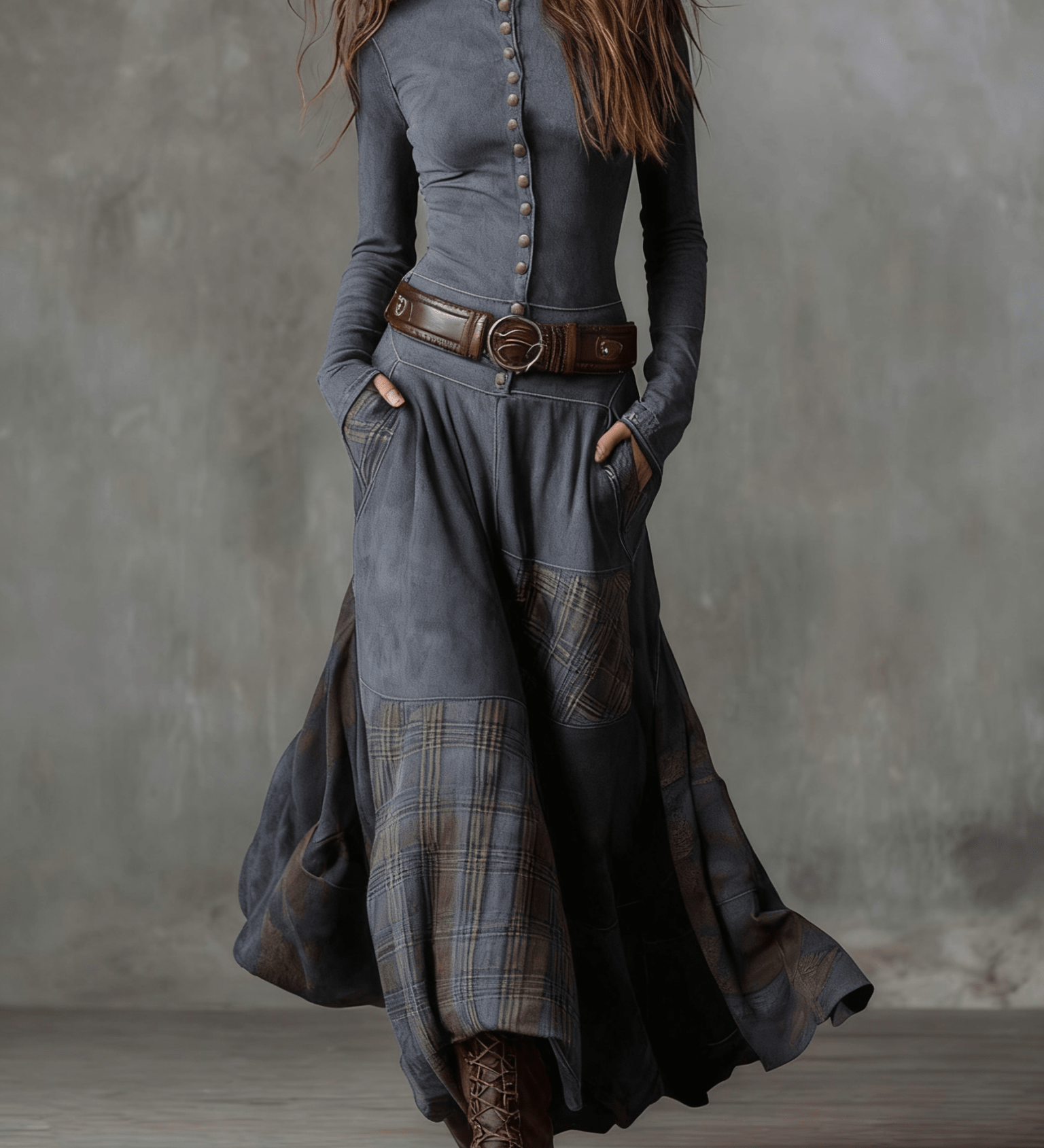Anna | Suede Maxi Dress - Velvet Haven