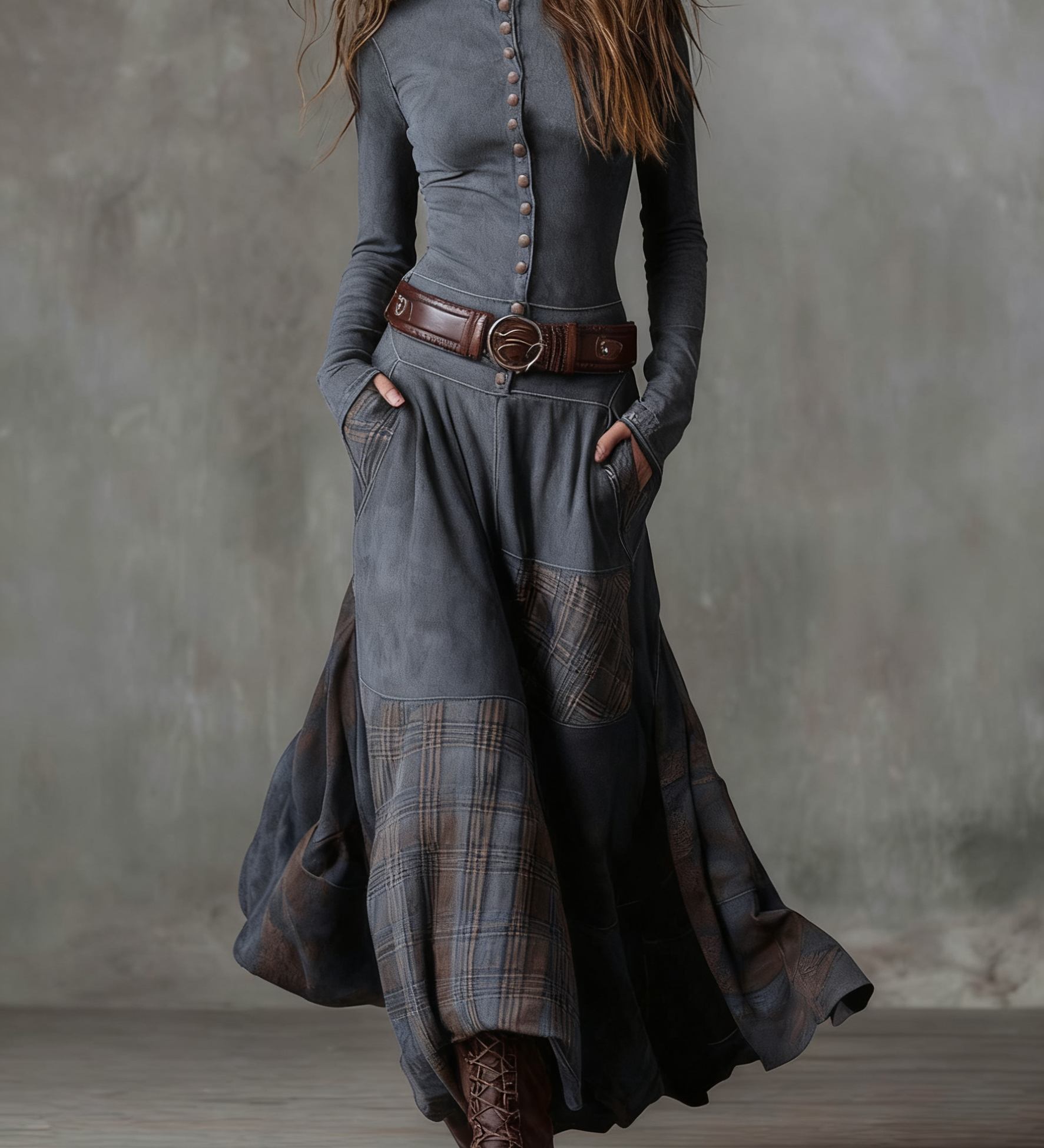 Anna | Suede Maxi Dress