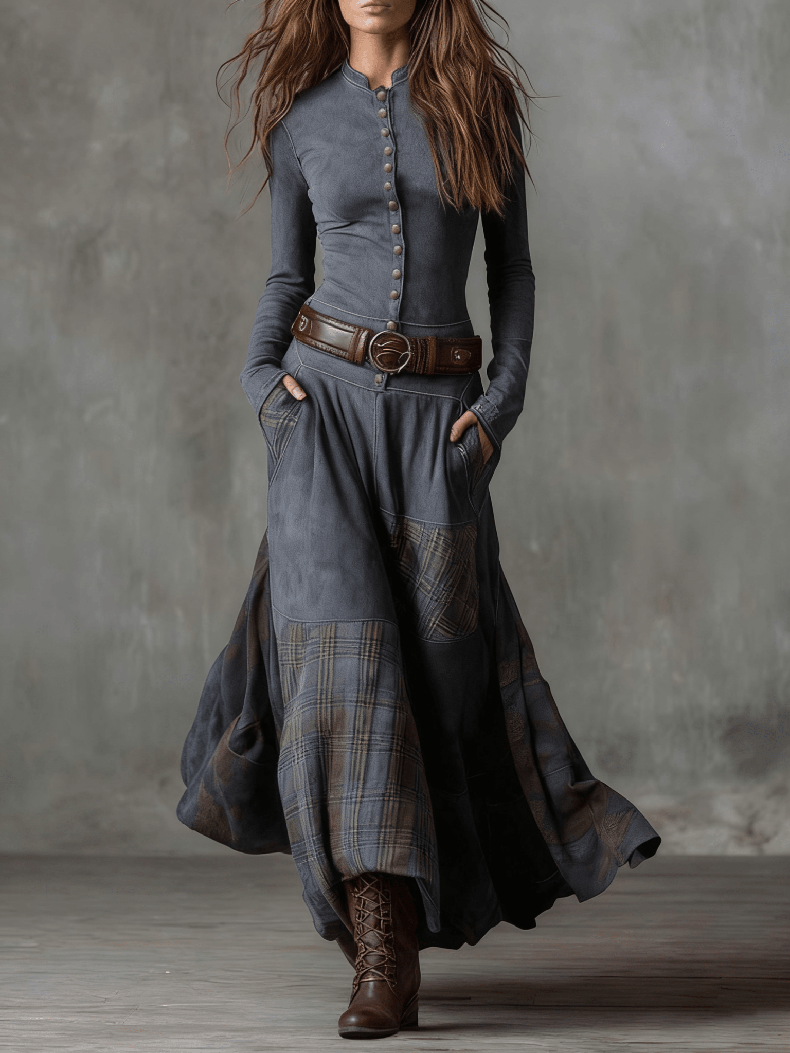 Anna | Suede Maxi Dress - Velvet Haven