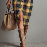 Talia | Flannel Long Sleeve Midi Dress