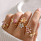 Alloy Rhinestone Pearl Ring Set - Velvet Haven