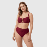 Anne | High-Waisted Bikini Set with Gold U-Detail - Velvet Haven