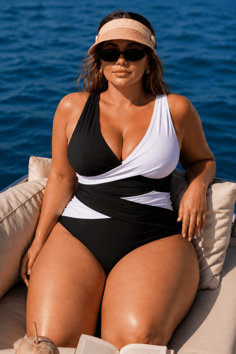 Annelies | Tummy Control Swimsuit with Wrap V-Neckline - Velvet Haven