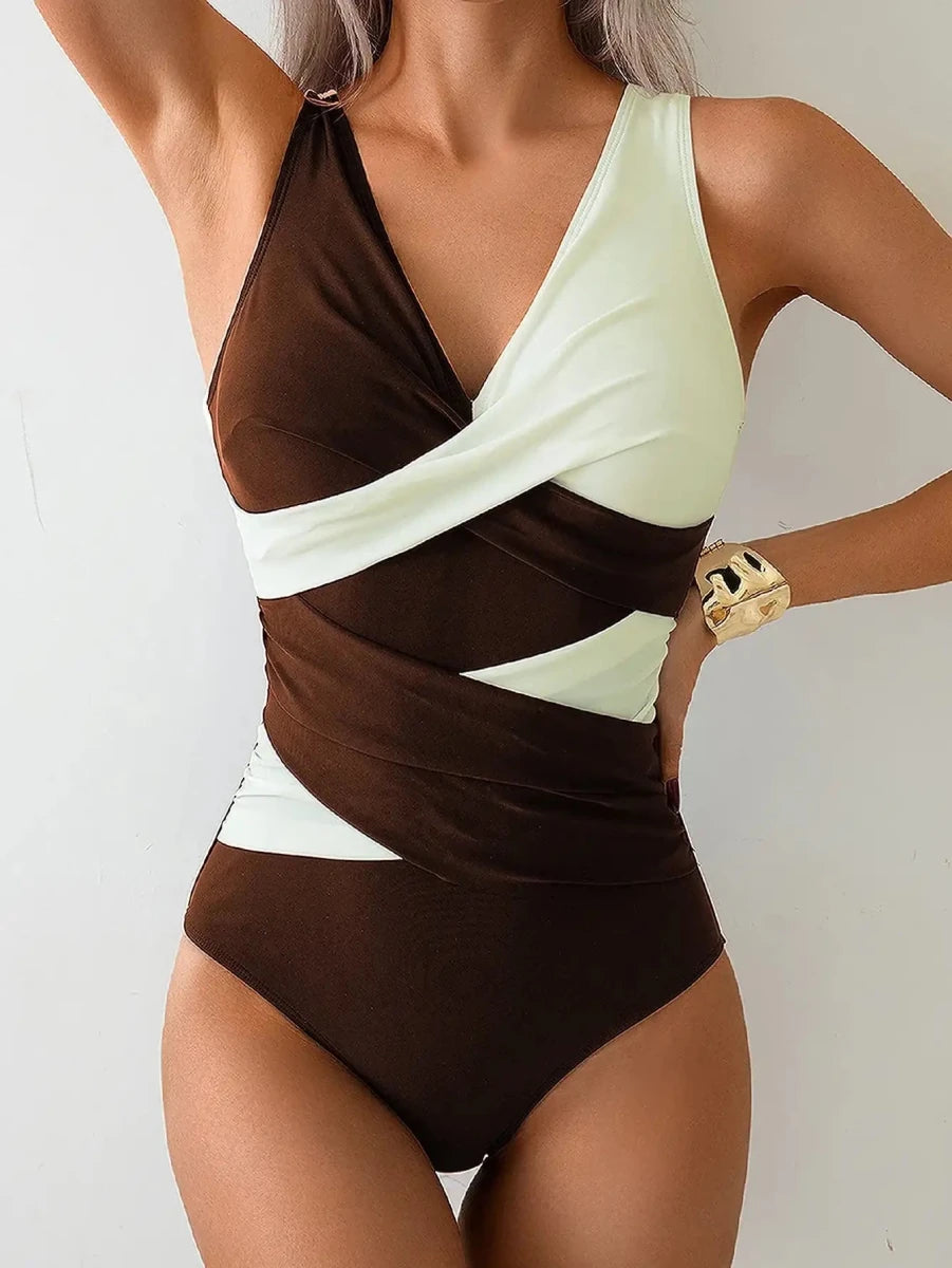 Annelies | Tummy Control Swimsuit with Wrap V-Neckline - Velvet Haven