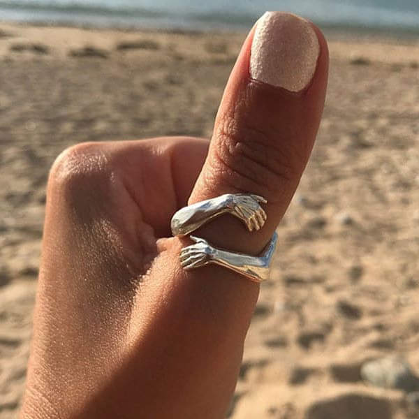 925 Silver Cuddle Gifting Ring with Customizable Fit - Velvet Haven