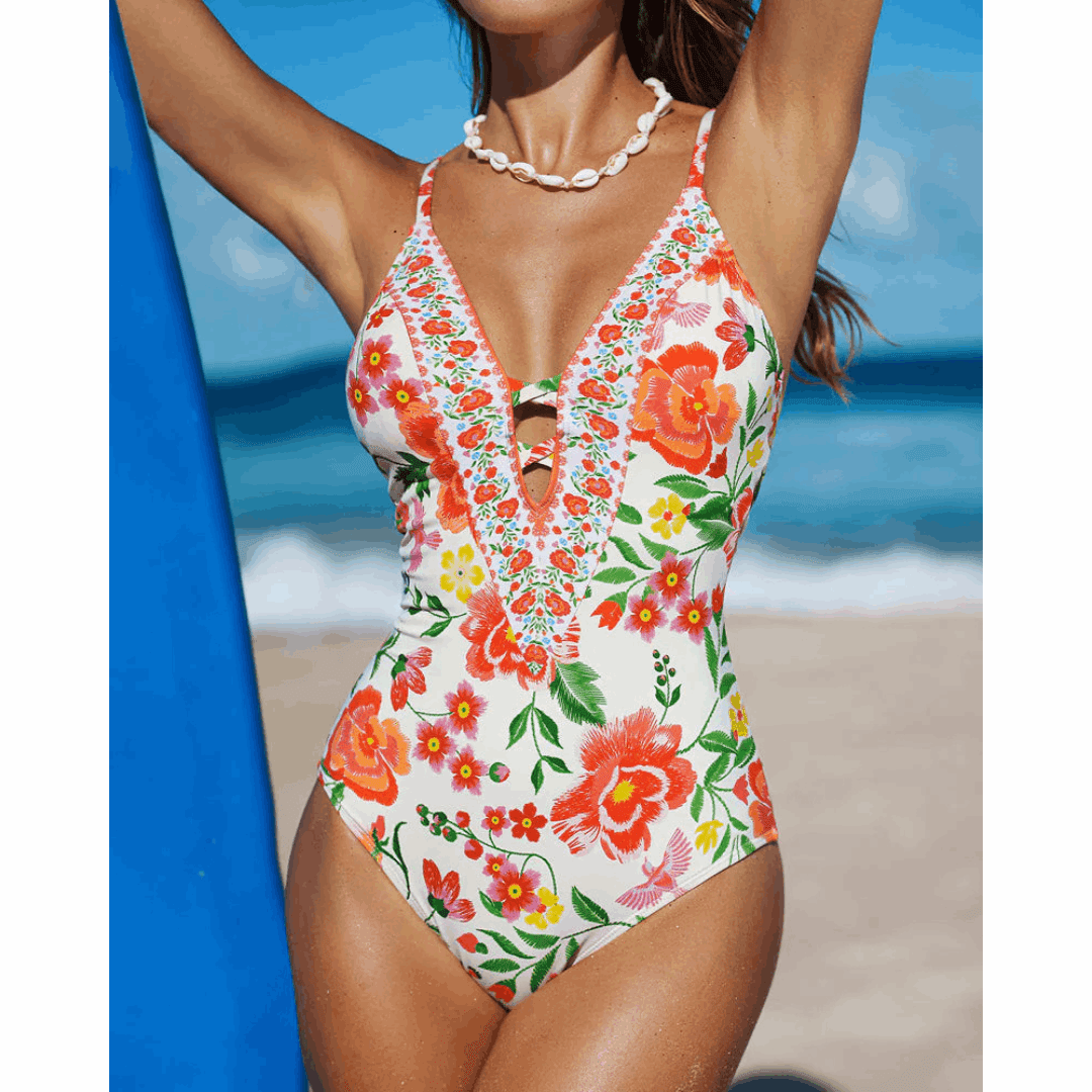 Britt | Boho Plunge Swimsuit - Velvet Haven