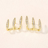 Elegant Rhinestone Three-Claw Earrings