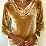 Margaret | Luxurious Velvet Drape-Neck Top