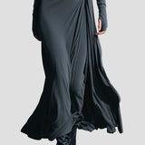 Milena | Long Sleeve Draped Midi Dress