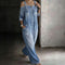 👗👖 Cold-Shoulder Jumpsuit with Wide-Leg Cut and Pockets - Velvet Haven