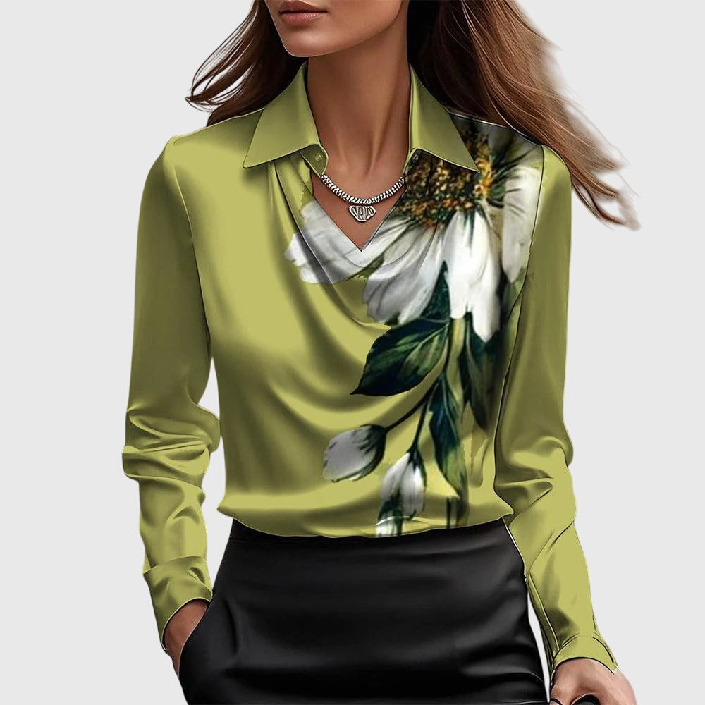 Sylvie | Blouse with a Luxurious Pleated Neckline