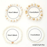 Classy Pearl Heart Bracelet Set