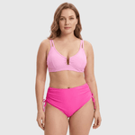 Emilia | High-Waisted Bikini with U-Ring Detail Top - Velvet Haven