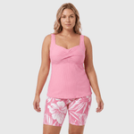 Famke | Floral Print Tankini & Shorts Set - Velvet Haven