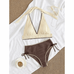 Femke | High-Waisted Boho Ribbed Bikini Set - Velvet Haven