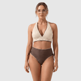 Femke | High-Waisted Boho Ribbed Bikini Set - Velvet Haven
