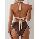 Femke | High-Waisted Boho Ribbed Bikini Set - Velvet Haven