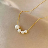 Elegant Gold Necklace with Freshwater Pearls