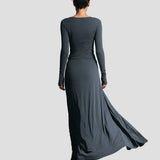 Milena | Long Sleeve Draped Midi Dress
