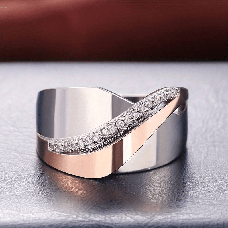 Elegant Rose Gold Sparkle Ring - Velvet Haven