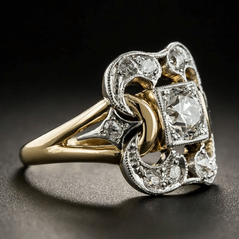 Vintage Zirconia Gold Ring - Velvet Haven