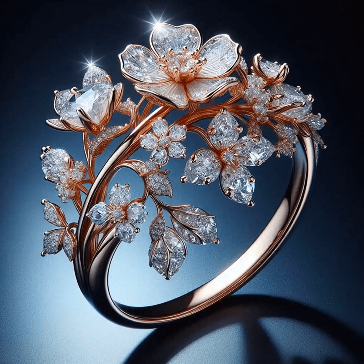 Sparkling Crystal Flower Ring - Velvet Haven
