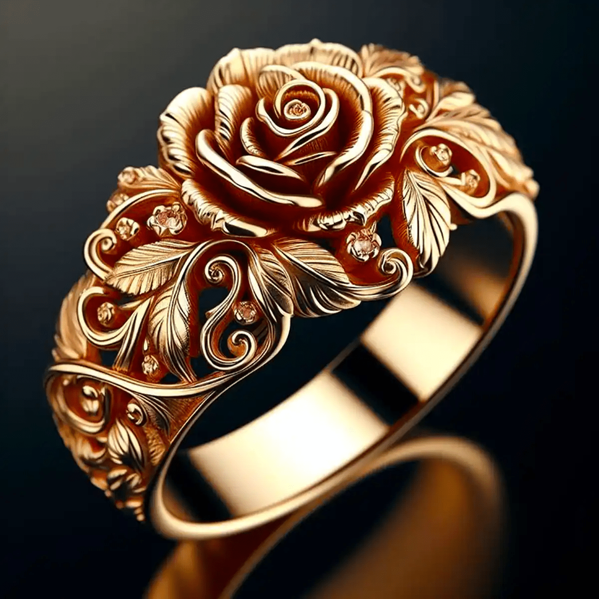 Floral Golden Ring - Velvet Haven